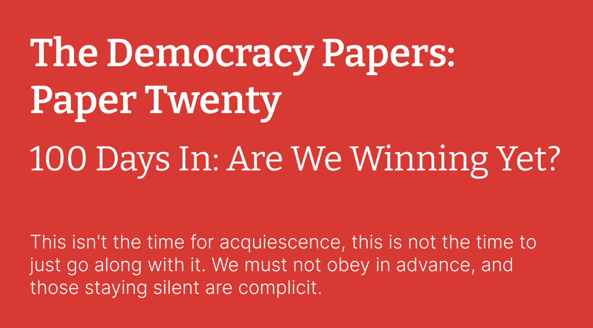 The Democracy Papers: Paper 20